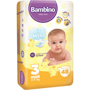 Подгузники Bambino Baby Love Air Max midi №3 (4-9 кг) 48 шт.
